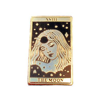 The Moon Pin Png Aesthetic, Patches And Pins, Png Icons, Pins And Patches, Cool Pins, Cute Pins, Tarot Card, A White Background, Lapel Pin