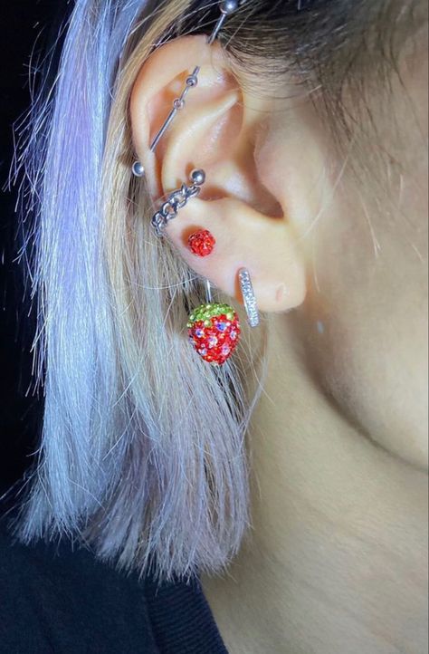 Pretty Piercings, Industrial Piercing Jewelry, Dope Jewelry Accessories, Cool Ear Piercings, Pretty Ear Piercings, Cute Ear Piercings, Cool Piercings, Cute Piercings, Earring Silver