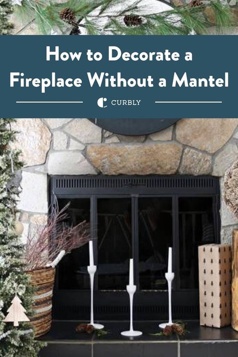 🌿✨ Learn how to create a festive and charming fireplace without a mantel. Nine simple steps to decorate your fireplace and bring the spirit of the season indoors. #DIYHomeDecor #FireplaceGarland #CozyHomeCrafts No Mantle Fireplace Decor Christmas, Christmas Fireplace Decor No Mantle, How To Decorate A Mantle Fireplaces, Mantle Without Fireplace, Charming Fireplace, Decorate A Fireplace, Decorate Your Fireplace, Fireplace Garland, Christmas Fireplace Decor