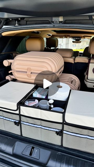 Trunk Organization Suv, Suv Organization Ideas, Trunk Organization Car, Suv Trunk Organization, Car Camping Organization, Car Boot Organiser, Smart Packing, Boot Organization, Trunk Organizer