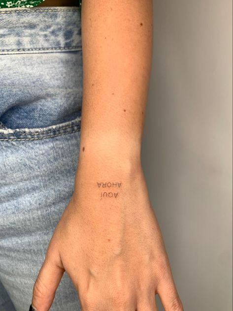 Stay In The Moment Tattoo, Stay Present Tattoo, Be Present Tattoo, Present Tattoo, Stay In The Present, Fine Line Tattoo, Line Tattoo, The Present Moment, Present Moment