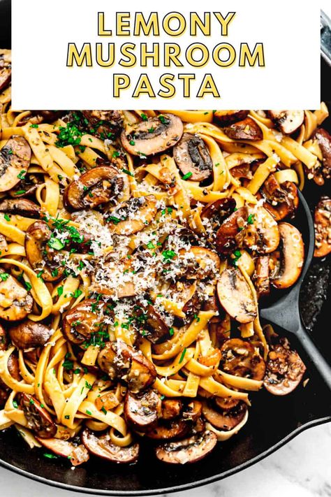 Mushroom Beef Pasta, Pasta With Mushrooms And Peas, Pasta Recipes With Mushrooms, Portabella Mushroom Pasta, Shrimp And Mushroom Pasta, Mushroom Pasta Recipes, Mushroom Pasta Sauce, Chicken Mushroom Pasta, Lemon Pasta Recipes