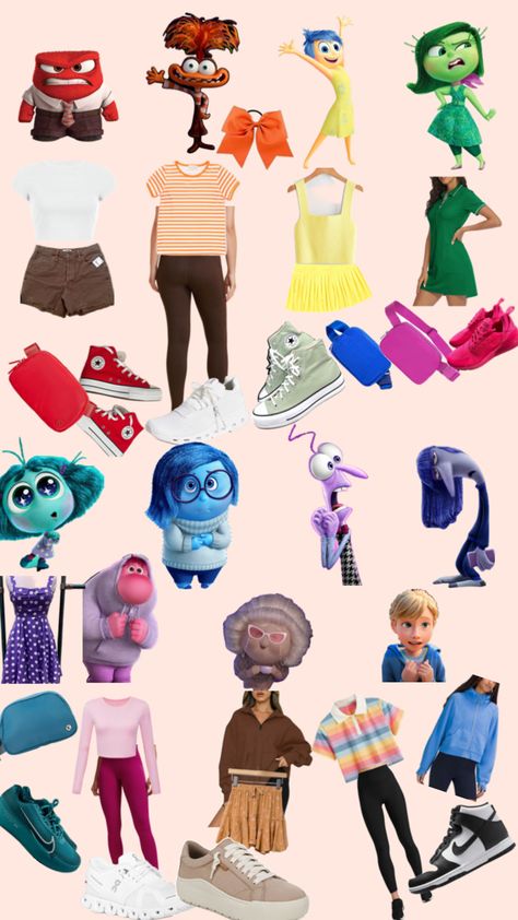 Every main character from inside out now has a Disney bound created. Florida Theme Parks, Inside Out Characters, Trio Halloween Costumes, Disney Bounding, Cute Lazy Day Outfits, Run Disney, Lazy Day Outfits, Cute Cats And Dogs, Main Character