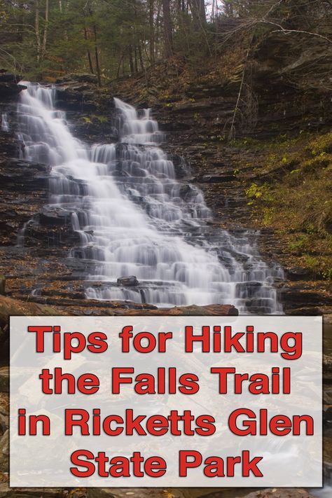 Top tips for hiking the Falls Trail in Ricketts Glen State Park in Luzerne County, Pennsylvania: http://uncoveringpa.com/hiking-falls-trail-ricketts-glen-state-park Ricketts Glen State Park Hiking, Ricketts Glen State Park, Falling Water Architecture, Pennsylvania Waterfalls, Ricketts Glen, Hiking Fall, Luzerne County, Camping In Pennsylvania, Camping In England