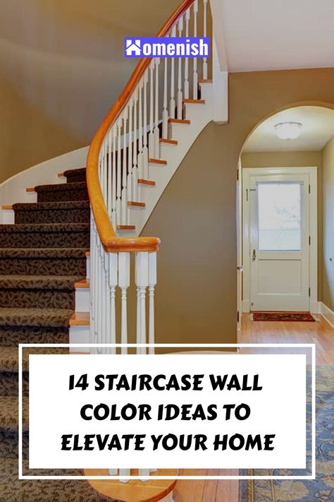 The walls alongside your staircase offer a unique design opportunity. This article unveils fourteen color combinations that will make your stairway both striking and harmonious. Stairway Painting Ideas, Stairway Wall Color Ideas, Staircase Accent Wall Color, Painted Stairwell Walls, Stairway Color Ideas, Staircase Wall Color Ideas, Staircase Colors Ideas, Staircase Painting Ideas Wall, Staircase Wall Color