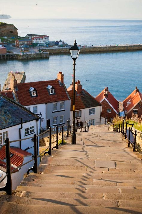 Including blustery peaks and impressive architecture, these are the prettiest spots in God's Own Country, Yorkshire Land Painting, Whitby England, Leeds England, Matte Paint, Yorkshire Dales, Seaside Towns, Beautiful Villages, Coastal Towns, Beach Town