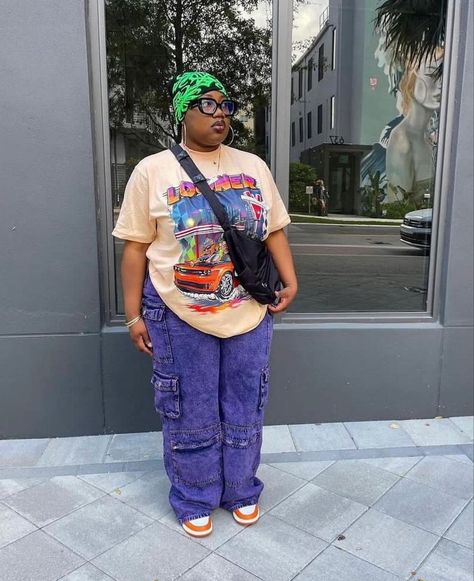 Fashion Trends 2023 Plus Size, Street Wear Plus Size Outfit, Streetwear Fashion Plus Size Women, Plus Size Tomboy Outfits, Baggy Feminine Outfits, Plus Size Baggy Outfits, Plus Streetwear, Outfit Ideas Summer Baddie, Street Wear Plus Size