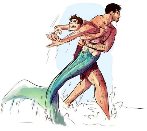 #Sterek Sterek Fanart, Mermaid Man, Mermaid Drawings, Mermaids And Mermen, Mermaid Life, Wow Art, Mermaid Art, Gay Art, A Mermaid