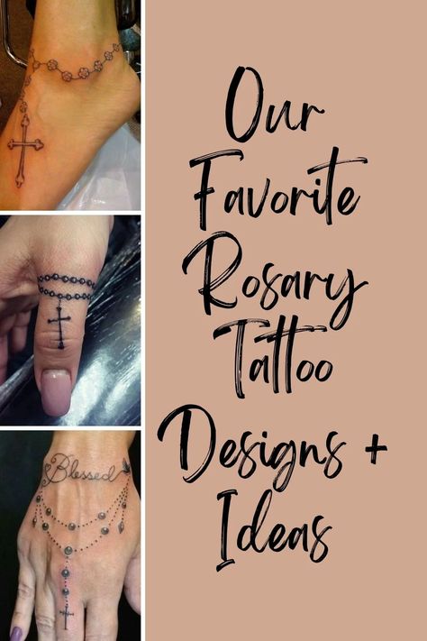 87+ Beaded Rosary Tattoo Designs + Ideas - TattooGlee Tatoos Woman Rosary, Rosary Tattoo On Hand Women, Rosary Memorial Tattoo, Rosary Bead Tattoo Women, Ankle Rosary Tattoo For Women, Butterfly Rosary Tattoo, Rosary Hand Tattoos For Women, Finger Rosary Tattoo, Rosary Wrist Tattoo