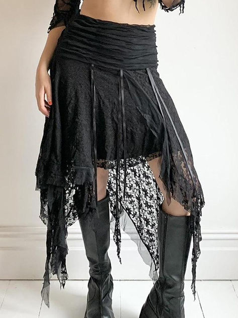 Style: Casual/Street/Y2K/Sweet/Vintage/Preppy 
 Fabric Content: Cotton, Polyester, Spandex 
 Fit Type: Slim fit 
 Length: Above Knee Middy Skirt, Goth Mini Skirt, Fairy Skirts, Mode Punk, Irregular Skirt, Vintage Preppy, Skirt Y2k, Lace Midi Skirt, Moda Streetwear