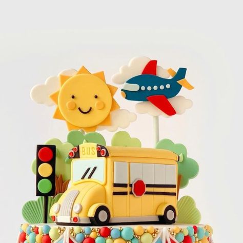 Minal 🌿 Cake Artist on Instagram: "The Wheels on the Bus 💛   #msbakes #bakedbym 6” cake   Sprinkles by @sprynklezz  ✨Use code MSBAKES10 for ££ off ✨  #birthday #kidsbirthdaycake #wheelsonthebus #wheelsonthebuscake #wheelsonthebusparty #schoolbus #schoolbuscake #buscake #yellowschoolbus #twotwotwo #wheelsonthebustheme #schoolbuslove #schoolbustheme #schoolbuscakes #igcakes #bakefeed #bakersofinstagram  #cupcakesofinstagram #oakvillebaker #oakvillebusiness #bakermom #oakvillecustomcakes #oakvillecakes #cakesoakville #customoakvillecake" School Bus Cake, Bus Cake, Kids Bus, The Wheels On The Bus, Lollipop Cake, Cake Sprinkles, Yellow School Bus, 6 Cake, Cake Artist