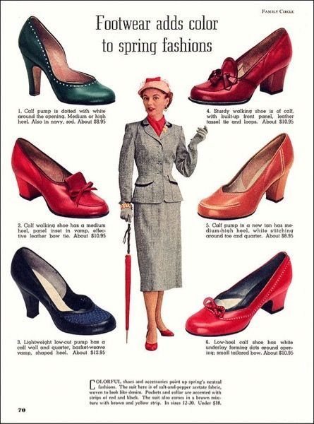 Searching for the Perfect Vintage Casual Shoes 50s Shoes, 1950 Style, 1950s Shoes, 1940s Shoes, Vintage Style Shoes, 50's Fashion, Dr Shoes, Shoes Ads, Family Circle