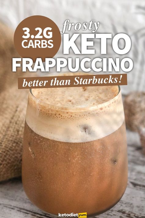 Frosty Keto Frappuccino That's Better Than Starbucks! (3.2g Carbs) Keto Frappucino, Keto Starbucks, Keto Coffee Creamer, Frosted Coffee, Coffee Frappuccino, Keto Coffee Recipe, Comidas Keto, Coffee Creamer Recipe, Keto Shakes