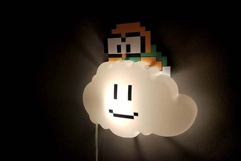 Handmade Super Mario Bros Lakitu Cloud LED Night Light Birthday Ideas For Brother, Super Mario Room, Brother Ideas, Mario Room, Cloud Lamp, Birthday Gifts For Brother, Lamp Desk, Ideas Hogar, Super Mario Brothers