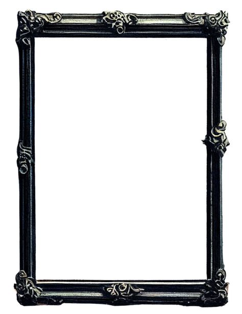 Ravenloft Aesthetic, Goth Frame, Black Vintage Frame, Rentry Recourses, Vintage Frame Design, Frames Aesthetic, Gothic Frames, Heavy Aesthetic, Halloween Photo Frames