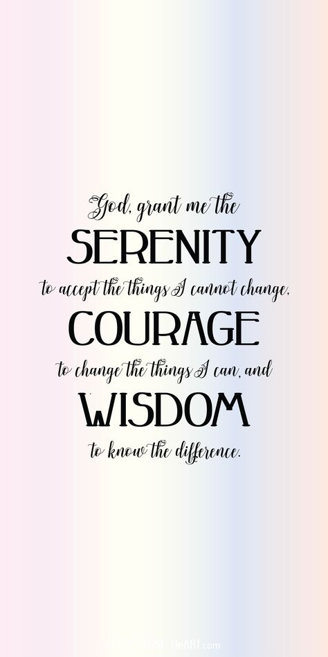 God grant me the serenity... #serenityprayer, #inspirationalquotes God Grant Me The Serenity Quote, Grant Me The Serenity Quotes, God Grant Me The Serenity Tattoo, Serenity Prayer Wallpapers, God Give Me The Serenity, Serenity Prayer Quote, Serenity Tattoo, Prayer Wallpaper, Jesus Story