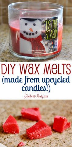 Wax Melts Diy, Upcycled Candles, Candles Recipe, Homemade Wax Melts, Homemade Sugar Wax, Candle Recipe, Wax Melts Recipes, Candle Scents Recipes, Candle Upcycle