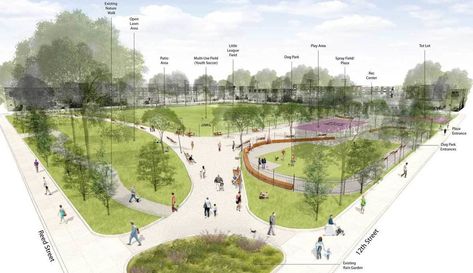 Community Design Collaborative – Our Work Community Park Design, City Parks Design, Park Landscape, Community Park, Urban Park, Landscape Architecture Design, Entrance Design, Parking Design, Conceptual Design