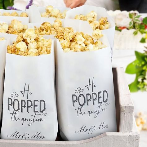 ANTING He Popped the Question Popcorn Bags Engagement Party Favors Popcorn Bags Wedding Bridal Shower Engaged Goody Snack Treat Bags Grease Resistant Engagement Goodie Bag, He Popped The Question Popcorn, Engagement Party Food Ideas, Popped The Question Popcorn, Backyard Engagement Party Decorations, Chicken Pops, Popcorn Bags Wedding, Engagement Party Recipes, Small Engagement Party