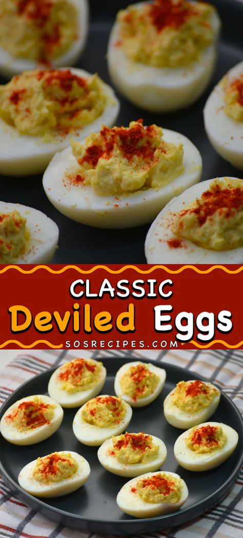 HOW TO MAKE CLASSIC DEVILED EGGS Classic Deviled Eggs, Pinterest Recipes, Deviled Eggs, Biscuit Recipe, Sweet Desserts, Holiday Gathering, Yummy Appetizers, One Pot Meals, A Holiday