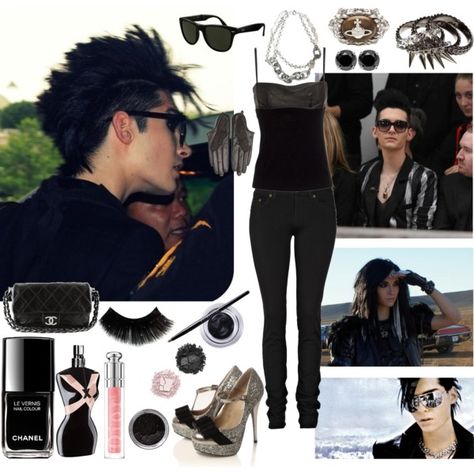 Bill Kaulitz, created by mccxoxo on Polyvore Bill Kaulitz Inspired Outfit, Bill Kaulitz Outfit Inspiration, Hotel Outfits, Angel Jewelry, Bill Kaulitz, Tom Kaulitz, Jewelry Black, Tokio Hotel, Kurt Geiger