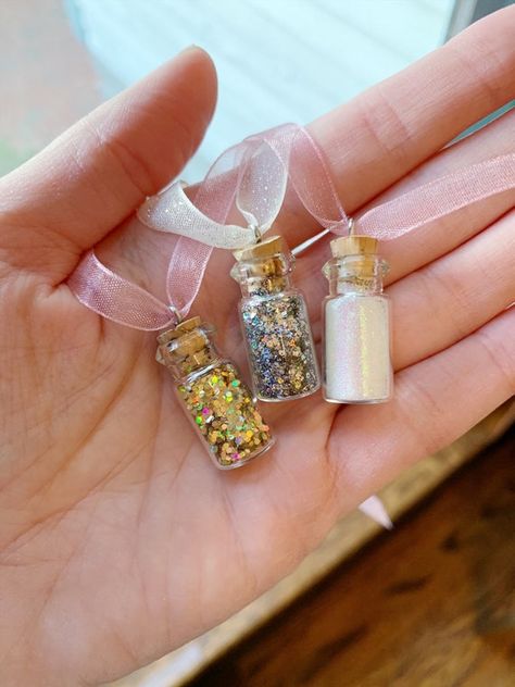 Fairy Dust Necklace, Fairy Theme Birthday Party, Fairy Princess Party, Tiny Bottles, Toddler Jewelry, Fairy Garden Birthday Party, Fairy Tea Parties, Luck Necklace, White Fairy