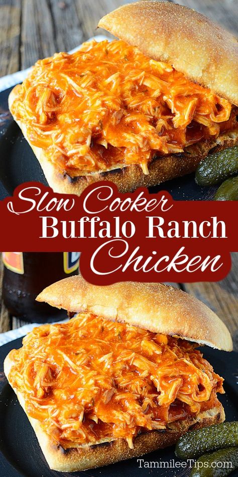 Ranch Chicken Recipe, Ranch Chicken Crockpot, Meals Crockpot, Buffalo Ranch Chicken, Crockpot Buffalo Chicken, Buffalo Chicken Recipes, Ranch Chicken Recipes, Buffalo Chicken Sandwiches, Vegetarian Crockpot Recipes