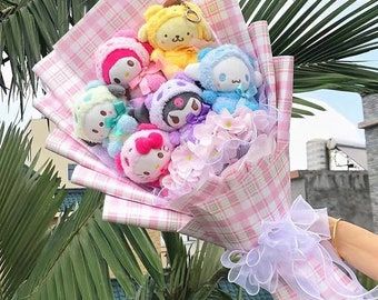 Kawaii Sanrio My Melody Plush Bouquet Flower Bouquet Gift Kuromi Bouquet Gift Kawaii Sanrio Bouquet Hello Kitty Bouquets Anniversary Gift Plush Bouquet, Holiday Gif, Sanrio Plush, Hello Kitty Gifts, Melody Hello Kitty, Kuromi Cinnamoroll, My Melody Kuromi, Cartoon Flowers, Creative Valentines