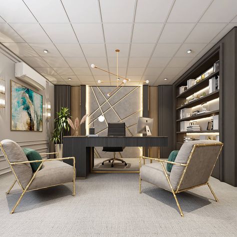 Modern Office Design Home, Podcast Room Design, Executive Office Design Interior, Lawyer Office Interior, Lawyer Office Design, Office Cabin Design, Executive Office Design, Small Office Design Interior, Interior Kantor