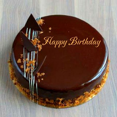 Happy Birthday Chocolate Cake, Flower Cake Design, Holiday Desserts Christmas, Chocolate Cake Designs, Birthday Chocolate, Elegant Birthday Cakes, Simple Cake Designs, Chocolate Cake Decoration, Cake Decorating Frosting