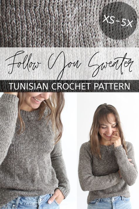 #crochetpattern #tunisiancrochetpattern #tunisiancrochetknitstitch #tunisiancrochetsweater #tunisiancrochetpullover #tunisiancrochettop #tunisiancrochet #crochetsweater #crochetpullover #crochet #suéterganchillo #ganchillo #tejer #häkeln Tunisian Crochet Pattern, Tunisian Crochet Patterns, Tunisian Crochet Stitches, Crochet Jumper, Crochet Sweater Pattern Free, Stitch Crochet, Crochet Clothes Patterns, Crochet Cardigan Pattern, Sweater Crochet Pattern