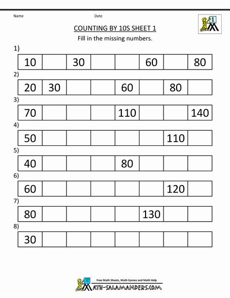 50 Counting In 10s Worksheet | Chessmuseum Template Library Count By 10s Worksheet, Count By 10s, Counting By Tens, Counting By 10, Fun Math Worksheets, Math Practice Worksheets, First Grade Math Worksheets, Everyday Math, Free Printable Math Worksheets