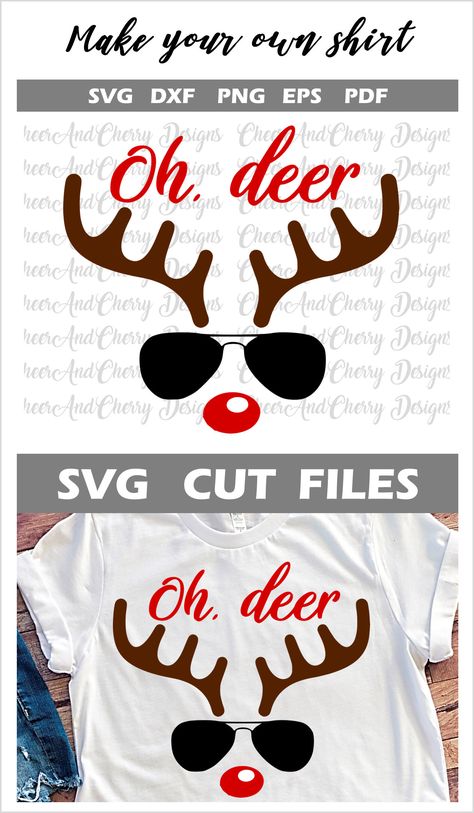 Reindeer Face Svg, Cricut Scrapbook, Reindeer Dress, Deer Svg, Reindeer Shirt, Make Your Own Shirt, Reindeer Face, Christmas Wear, Do It Yourself Crafts