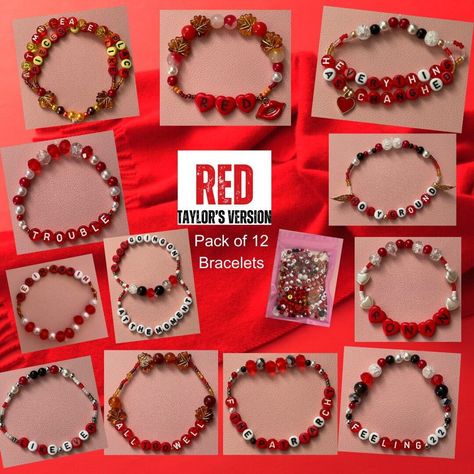 #Taylor_Swift_Red_Bracelet_Ideas #Red_Taylor_Swift_Bracelet #Taylor_Bracelet_Ideas #Eras_Bracelet_Ideas Red Eras Tour Bracelets, Taylor Swift Red Bracelet Ideas, Red Taylor Swift Bracelet, Taylor Swift Bracelets Ideas, Red Friendship Bracelet, Taylor Swift Bracelet Ideas, Friendship Bracelet Taylor Swift, Eras Bracelet, Taylor Swift Bracelets