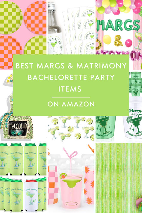 🎉🍹 Planning the ultimate bachelorette party? Check out our blog post on the Best Margs and Matrimony Bachelorette Party Items on Amazon! From vibrant decorations to fun accessories, we’ve rounded up everything you need to make your celebration unforgettable. Get inspired and grab your favorites for a fiesta filled with love, laughter, and of course, margaritas! 🥳✨ #BacheloretteParty #MargaritaTheme #PartyPlanning Marg And Matrimony, Bachelorette Margs And Matrimony, Bachelorette Party Margs And Matrimony, Matrimony And Margs Bachelorette Ideas, Margarita Party Theme, Margarita And Matrimony Bachelorette, Margs And Matrimony Bridal Shower Ideas, Margs And Matrimony Bachelorette Bags, Margs And Matrimony Bachelorette Themes