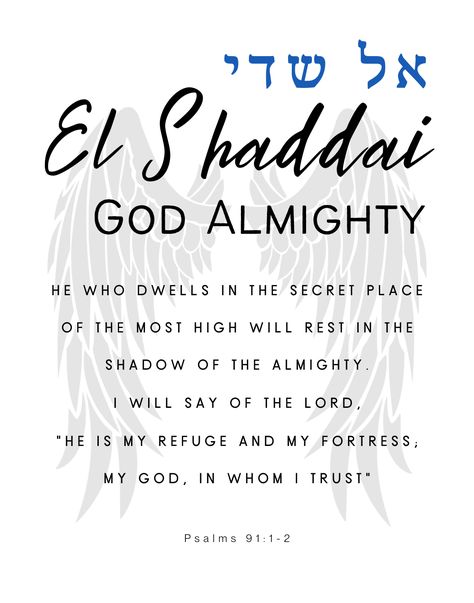 El Shaddai Tattoo Hebrew, El Shaddai Hebrew, El Shaddai Tattoo, Greek Symbols, Hebrew Quotes, Hebrew Language Words, Journal Bible Quotes, Learning Hebrew, Bible Tattoos