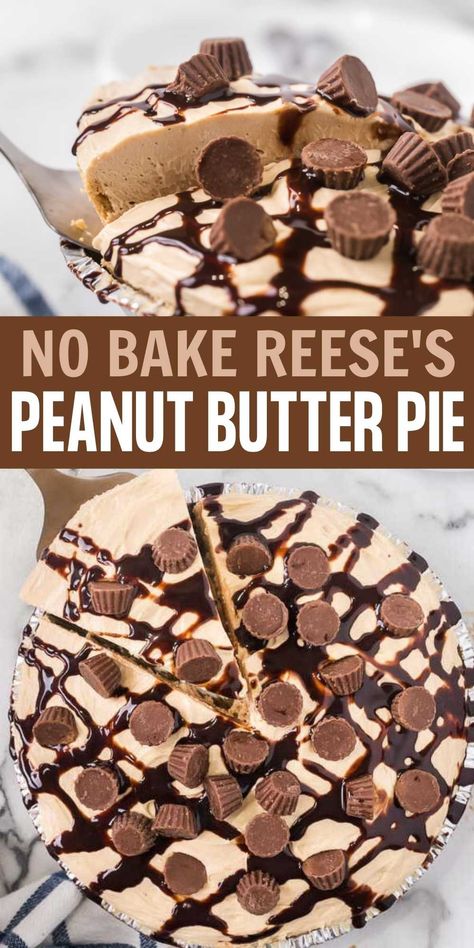 Reese’s Peanut Butter Pie, Reeses Peanut Butter Pie Recipe, Reeses Desserts, Reese Peanut Butter Pie, Reese's Recipes, Cup Pie, Peanut Butter Pie Recipe, Butter Pie Recipe, Peanut Butter Dessert Recipes