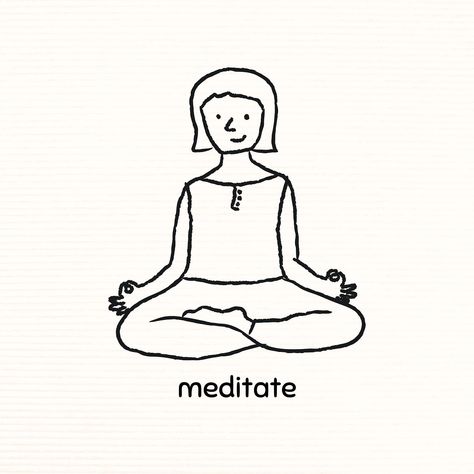 Doodle woman meditating vector | free image by rawpixel.com / marinemynt Woman Meditating, Yoga Drawing, Easy Love Drawings, Easy Meditation, People Icon, Simple Illustration, People Illustration, Journal Doodles, Yoga Workout