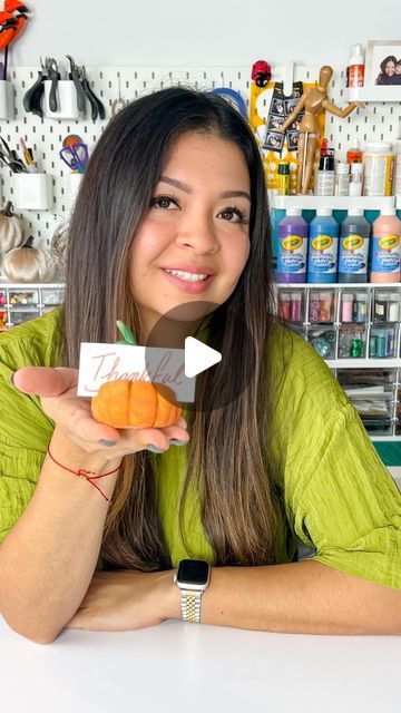 Crayola on Instagram: "🦃 #Thanksgiving prep is in full swing! Check out this craft tutorial by @craftingwithcrazy and make some adorable pumpkin place card holders using Crayola Air-Dry Clay. Your holiday table will thank you! #thanksgivingcrafts" Crayola Air Dry Clay, Thanksgiving Prep, Craft Tutorial, Thanksgiving Crafts, Dry Clay, Place Card, Holiday Tables, Air Dry Clay, Card Holders