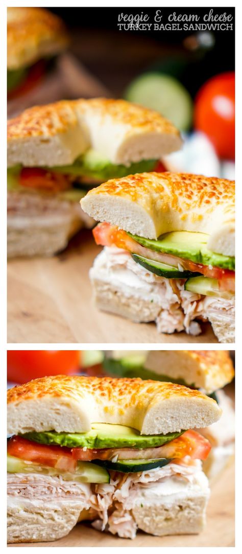 Turkey Bagel, No Heat Lunch, Cheese Turkey, Roast Beef Sandwich, Cold Sandwiches, Sandwich Bar, Turkey Cheese, Buzzfeed Tasty, Cold Lunches