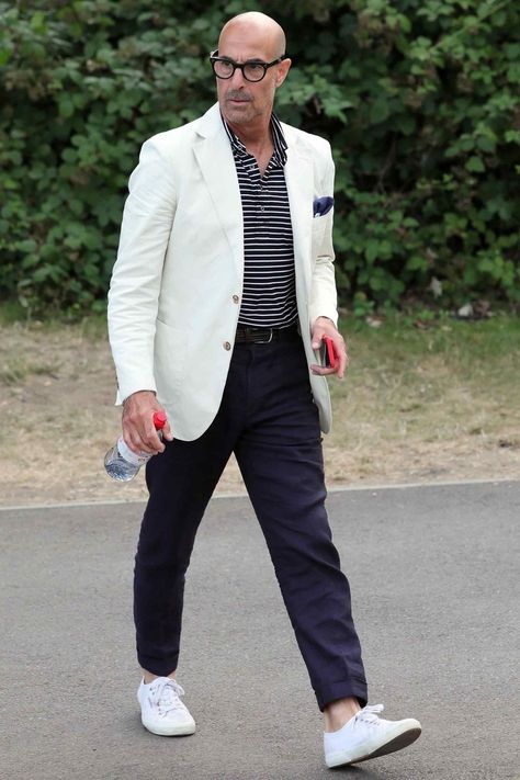 Bald Men Style, Older Mens Fashion, Stanley Tucci, Art Sport, Best Dressed Man, Outfits Hombre, Bald Men, Men Street, Well Dressed Men