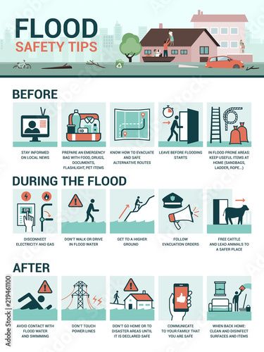 Flood Safety Poster, Flood Safety Tips, Flood Infographics, Flood Zone House Plans, Natural Disasters Floods, Flood Preparedness, Safety Infographic, Biochemistry Notes, Flood Prevention