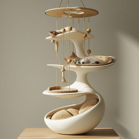 Creative Cat Tree, if you like this product, you can leave a comment Designer Cat Tree, Minimal Cat Tree, Aesthetic Cat Stuff, Unique Furniture Design Creative, Tower Furniture, Animal Furniture, Cat Tree Plans, Unique Cat Trees, Cat Furniture Design