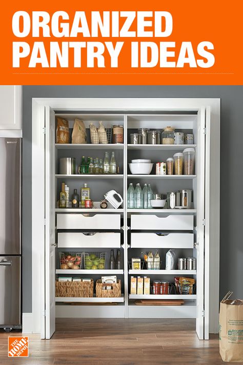 The Home Depot has everything you need for your home improvement projects. Click to learn more and shop available door and window options. Home Depot Kitchen, Organized Pantry, Pantry Remodel, Pantry Makeover, Pantry Organizers, Decorative Furniture, Pantry Ideas, Kitchen Pantry Design, Pantry Design