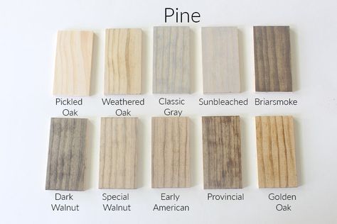 How 10 Different Stains Look on Different Pieces of Wood - Within the Grove Weathered Oak Stain, Pine Wood Flooring, Kalender Design, Stain On Pine, Minwax Stain, Floor Stain, Bleached Wood, Wood Stain Colors, Different Types Of Wood