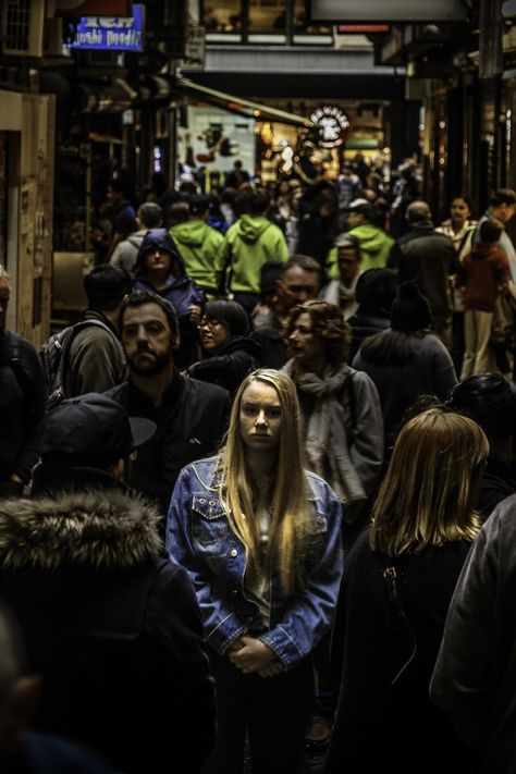 Woman With Denim Jacket Walking in the Crowd of People Life Is About Choices, Crowd Drawing, Street Photography People, Crowd Of People, People Crowd, City People, Manga Drawing Tutorials, Art Folder, Gcse Art