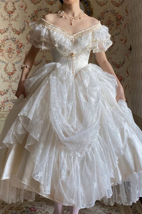 【-Romantic Ruffles-】 Vintage Classic Lolita OP Dress Set

◆ Shopping Link >>> https://lolitawardrobe.com/romantic-ruffles-vintage-classic-lolita-op-dress-set_p7821.html White Victorian Ballgown, Romantic Era Dress, White Victorian Outfit, White Dress Victorian, Dollette Dress, Old Prom Dresses, Ballroom Dress Gowns, White Victorian Dress, Frilly Dress