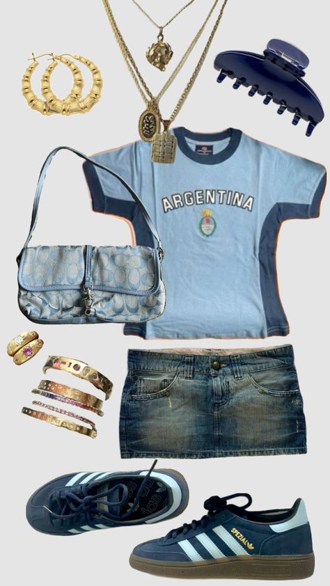 #outfit #outfitideas #ahs #ahsstyle #coolgirl #coolgirloutfit #adidas #adidasspezial #goldjewelry #chunkyjewelry #streetwear #argentina #2000s #2000soutfit Edgy Summer Outfits, Optical Illusion Dress, Edgy Summer, 2000s Outfit, Oki Doki, Cool Girl Outfits, Outfits 2000s, Outfit Inspo Summer, Outfits Streetwear