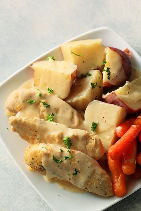 We love this Instant Pot Ranch Chicken Recipe with Potatoes and Carrots, it's a main dish and side dish in one! It's so easy to make! Instant Pot Chicken Carrots And Potatoes, Instapot Chicken Potatoes Carrots, Chicken Potato Carrot Crockpot Recipes, Chicken Carrots Potatoes Instant Pot, Instant Pot Ranch Chicken And Potatoes, Instant Pot Chicken Potatoes And Carrots, Ranch Chicken Instant Pot, Instant Pot Chicken Tenders, Instant Pot Ranch Chicken