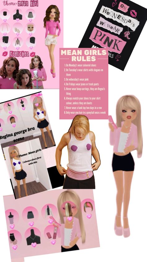 mean girls, dress to impress, mean girls dress to impress Cute Dorm Ideas, Linda And Heather, Mean Girls Outfits, Royale High Journal Ideas, Fancy Dress Code, Mean Girl, Outfit Combos, Character Inspired Outfits, Baddie Outfits Ideas